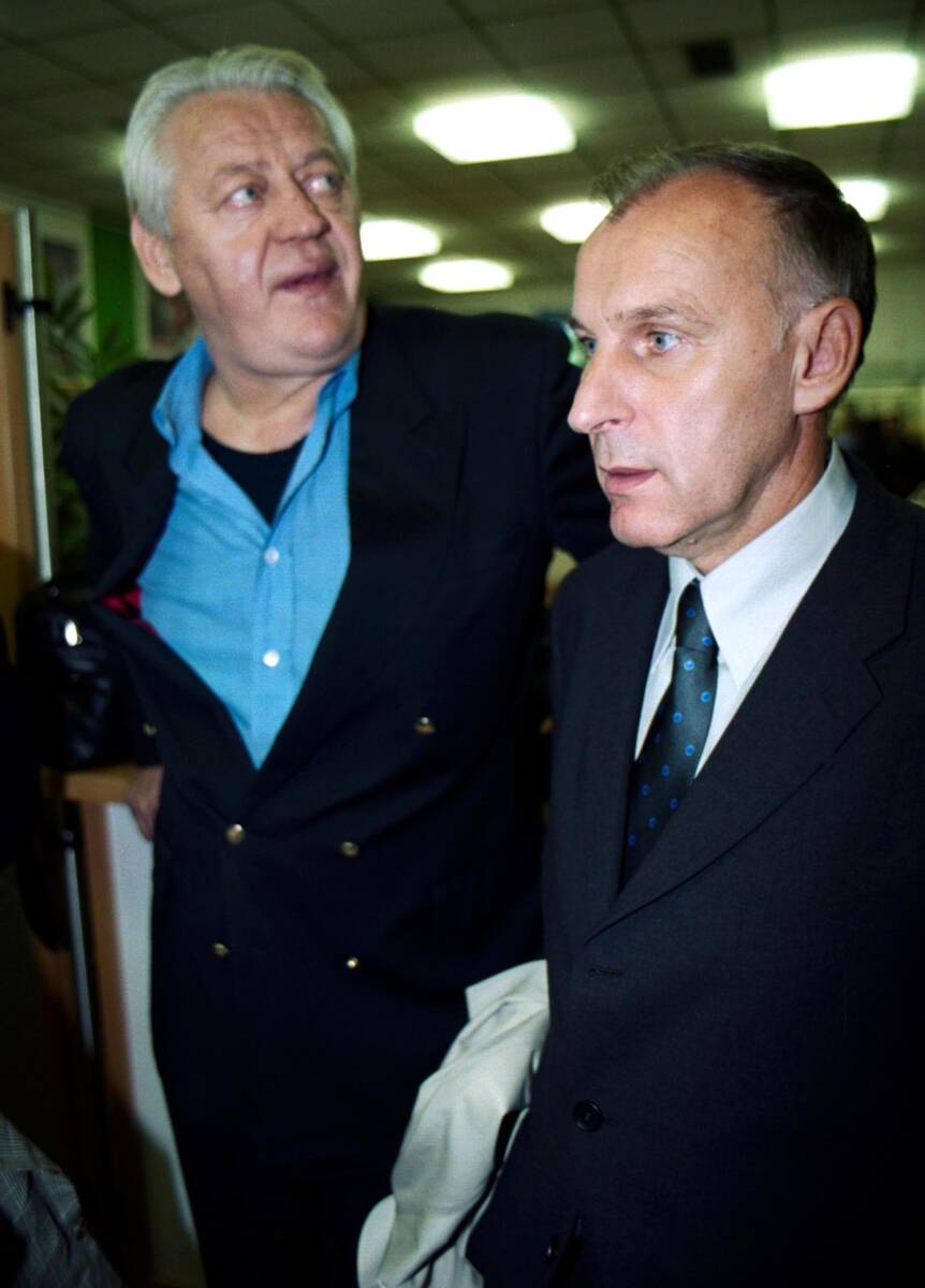 Dragan Džajić i Vladimir Cvetković na stadionu Crvene zvezde