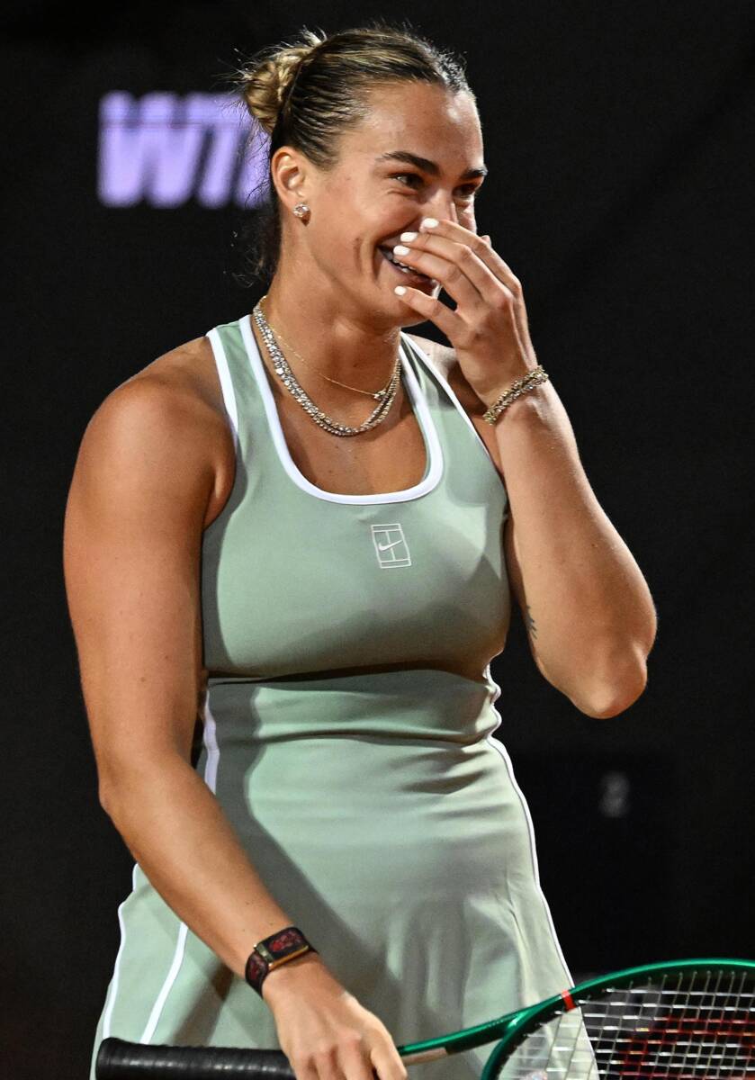 Arina Sabalenka u zelenoj haljini.