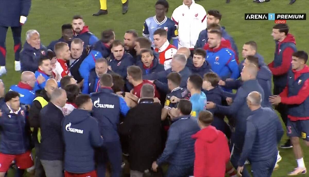 Tuča igrača Crvene zvezde i Vojvodine u finalu Kupa