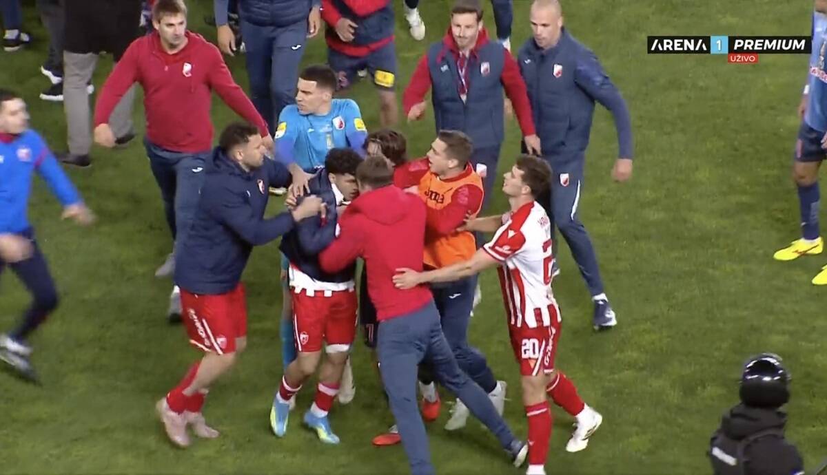 Tuča igrača Crvene zvezde i Vojvodine u finalu Kupa