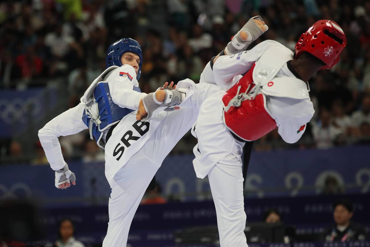 Stefan Takov u toku borbe na Olimpijskim igrama