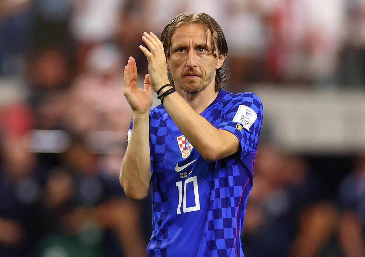 Luka Modrić u dresu Hrvatske.