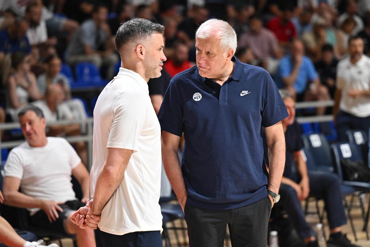 Željko Obradović i Dušan Alimpijević na trenerskoj klinici Dušan Ivković u Beogradu