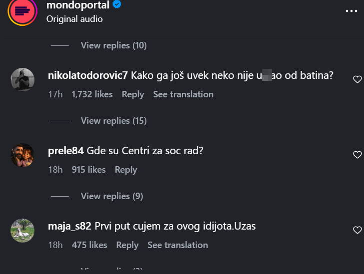 Faraon komentari MONDO Instagram