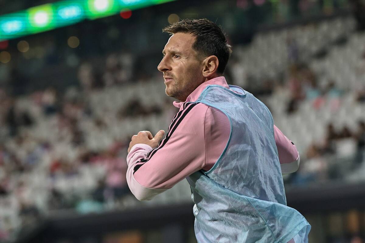 Lionel Mesi se zagreva u dresu Inter Majamija