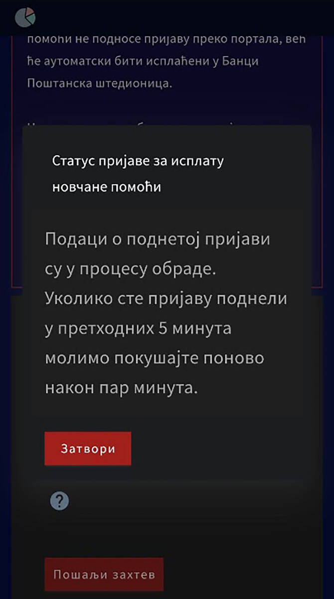 Prijava za 6.000 din
