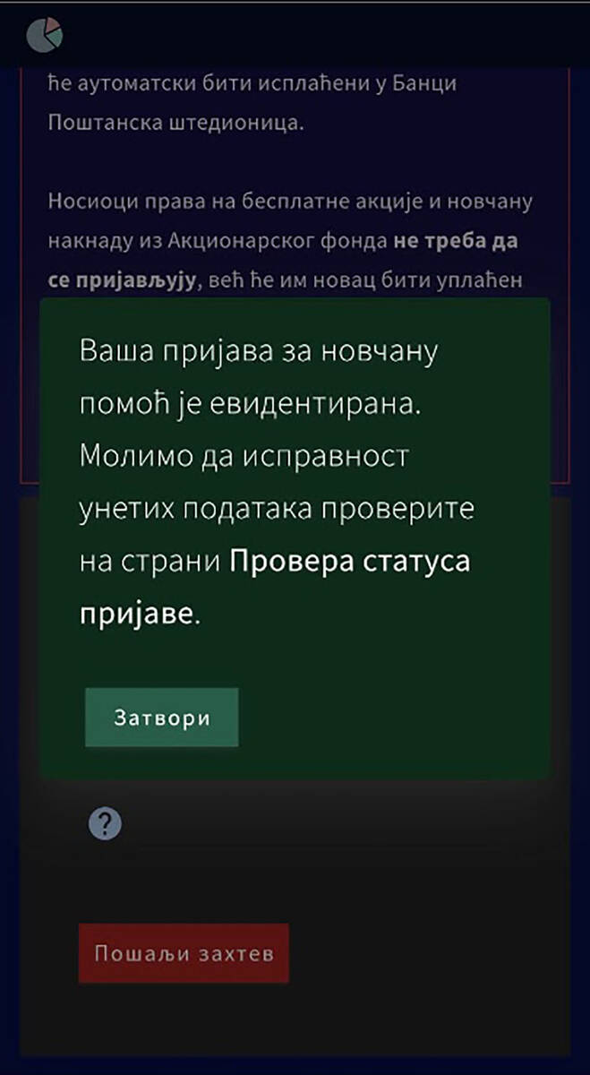 Prijava za 6.000 din