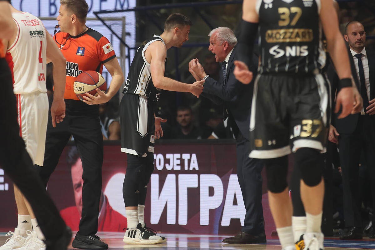 Željko Obradović i Aleksa Avramović na utakmici u Pioniru
