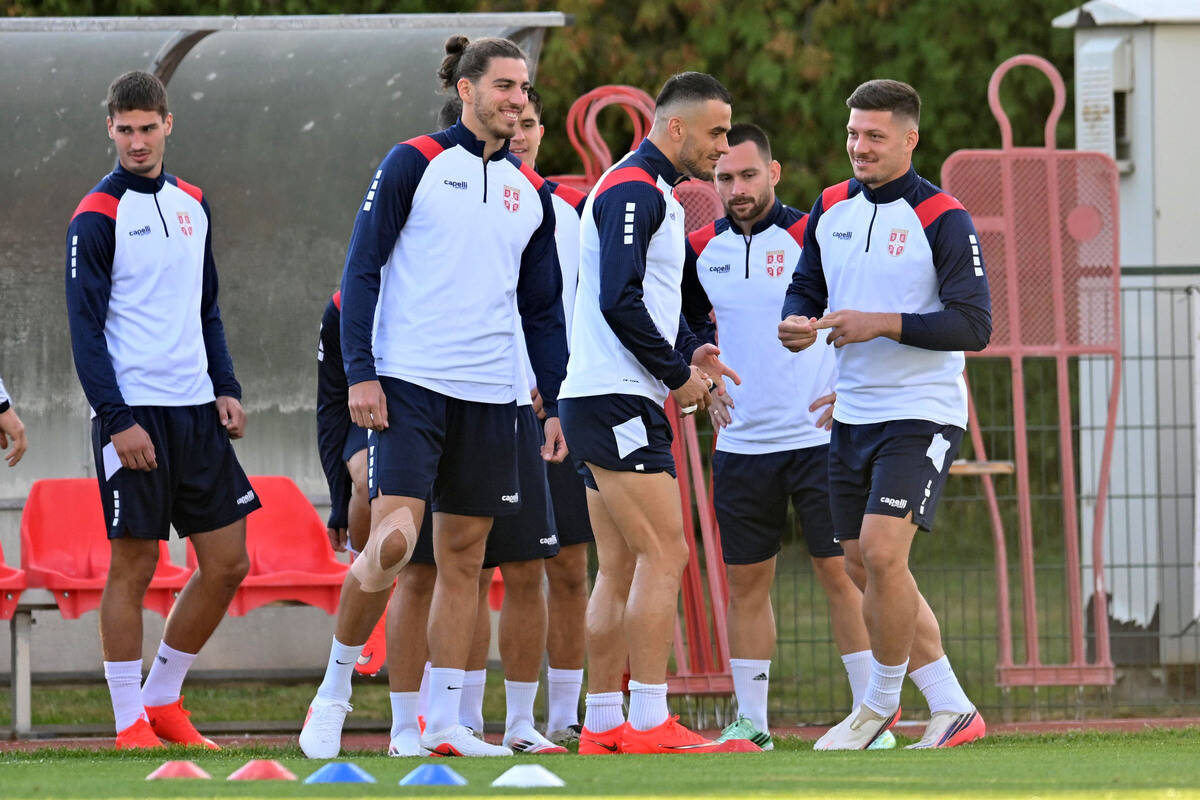 Trening fudbalera Srbije protiv Grčke