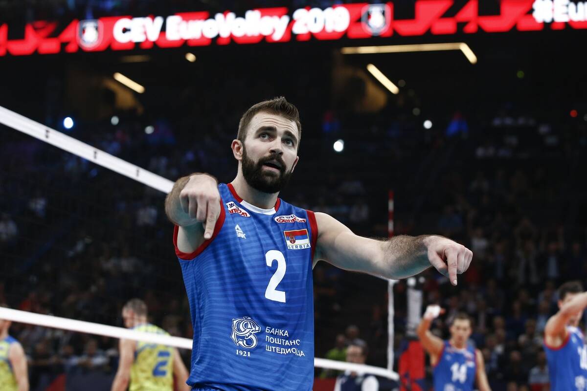Uroš Kovačević slavi poen u čuvenoom finalu Evropskog prvenstva 2019, u kojem je naš tim osvojio treće zlato u ovom veku!