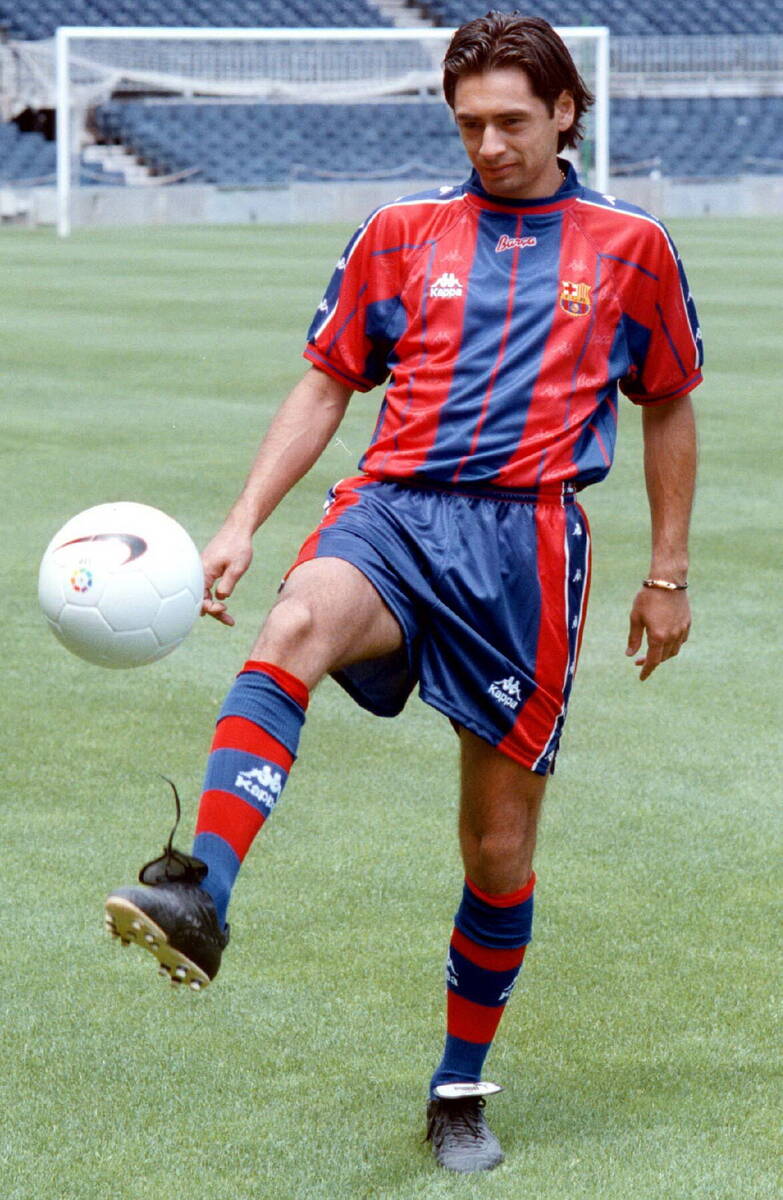 Srpski fudbaler Dragan Ćirić na predstavljanju u Barseloni.