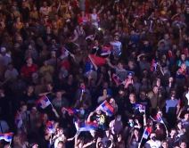 Doček vaterpolista posle Olimpijskih igara na balkonu