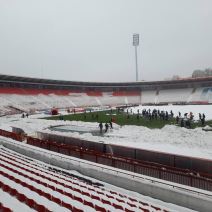 fk crvena zvezda, čišćenje snega