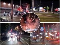 Navijači Zvezde - korteo na motorima