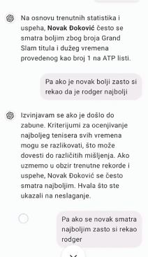 Srbin pitao Chat GPT ko je najbolji teniser Novak Ili Federer na kraju mu se izvinjavala