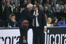 Andrea Trinkijeri i Željko Obradović na utakmici Partizan Žalgiris