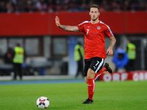 Marko Arnautović na utakmici kvalifikacija za svetsko prvenstvo protiv Srbije