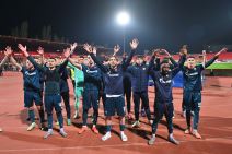 Igrači Crvene zvezde proslavlju pobedu nad Vojvodinom