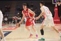 David Mirković na utakmici protiv Crvene zvezde, dok ga čuva Luka Mitrović