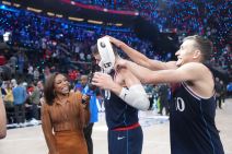 Bogdan Bogdanovć i Ivica Zubac slave tripl-dabl Hrvata