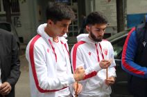 Fudbaleri Crvene zvezde Jegor Prucev i Irakli Azarov.