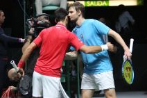 Novak Đoković i Aleksander Bublik na meču Dejvis kupa