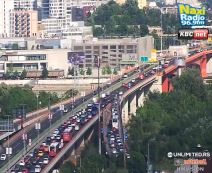 Velike gužve u Beogradu, Slavija stoji