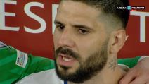 Aleksandar Mitrović peva himnu Srbije u Albaniji.