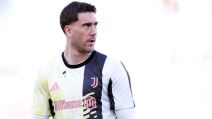 Dušan Vlahović na zagrevanju u Juventusu