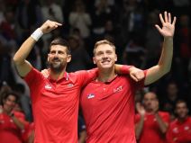 Srpski teniseri Novak Đoković i Hamad Međedović.