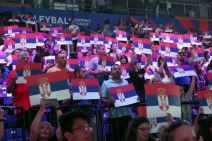 Navijači odbojkaške reprezentacije u Beopgradskoj areni