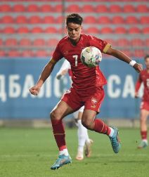 Luka Zarić na utakmici reprezentacije Srbije u U17 uzrastu