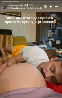 Milan Vasić mazi stomak trudne supruge