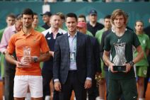 Novak Đoković, Đorđe Đoković i Andreej Rubljov.