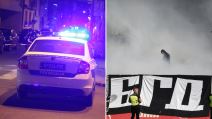 Policija, Grobari, navijači Partizana, Južna tribina