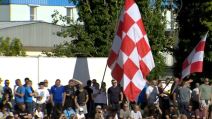Hrvatska zastava na tribinama HNK Vukovar 1991