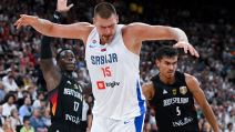 Nikola Jokić na utakmici Nemačka Srbija na Superkupu