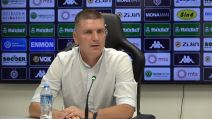Trener Partizana Srđan Blagojević na konferenciji.