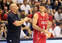 Saša Đorđević i Branko Lazić na utakmici reprezentacije Srbije