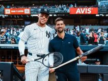 Novak Đoković i Aron Džadž, jedan od najboljih bejzbol igrača na svetu.