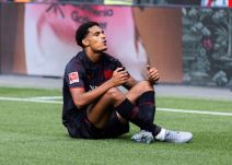 Džarel Kvansa fudbaler Leverkuzena slavi kao Žota