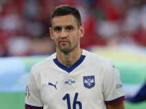 Fudbaler Srđan Mijailović u dresu reprezentacije Srbije.