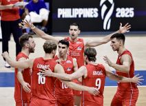 Odbojkaši Srbije slave poen na Svetskom prvenstvu.