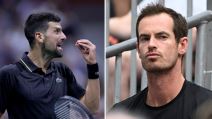 Novak Đoković viče, Endi Marej pući usta.