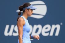 Olga Danilović nakon odigranog poena na turniru u Vuhanu