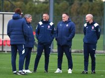 Zoran Bata Mirković sa Draganom Stojkovićem Piksijem na treningu Srbije