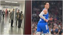 Fakundo Kampaco i Mario Hezonja na meču Crvena zvezda - Real Madrid