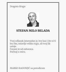 Čitulje za ubijene "škaljarce" Ivanovića i Beladu