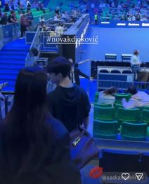 Milica Pavlović na meču Novaka Đokovića u Atini