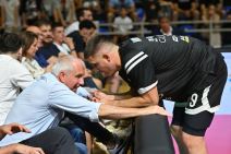 Vanja Marinković i Željko Obradović na utakmici Partizana